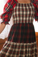 Madeline Dress in Mixed Plaid