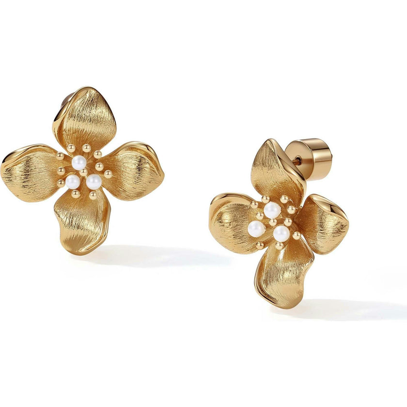 Large Iris Blossom Stud Earrings
