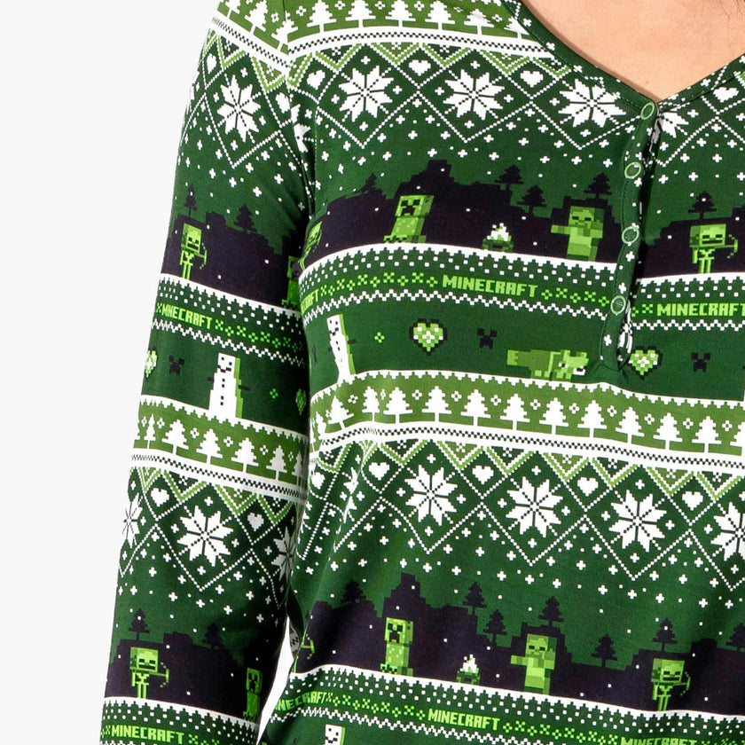 Minecraft: Creeper Holiday Bamboo Women's Pajama Set