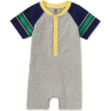 Athletic Henley Baby Romper, Multi