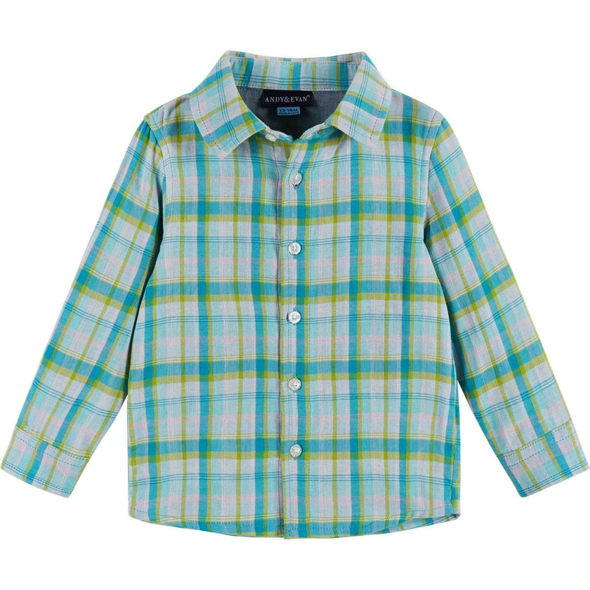 Infant Boys 4-Piece Vest Set | Navy & Khaki Plaid