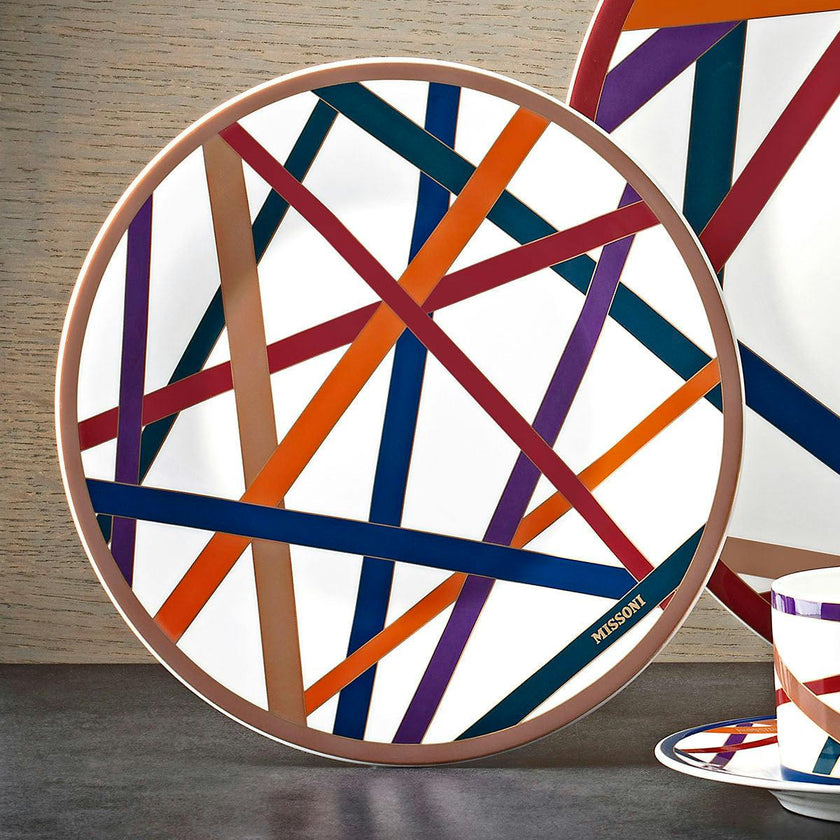 Dessert Plates NASTRI Set of 2  Multicolor diam. 8.5"