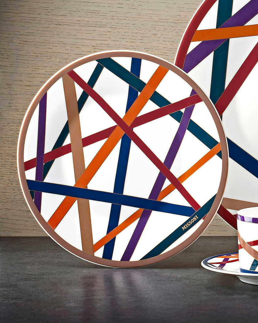 Dessert Plates NASTRI Set of 2  Multicolor diam. 8.5"