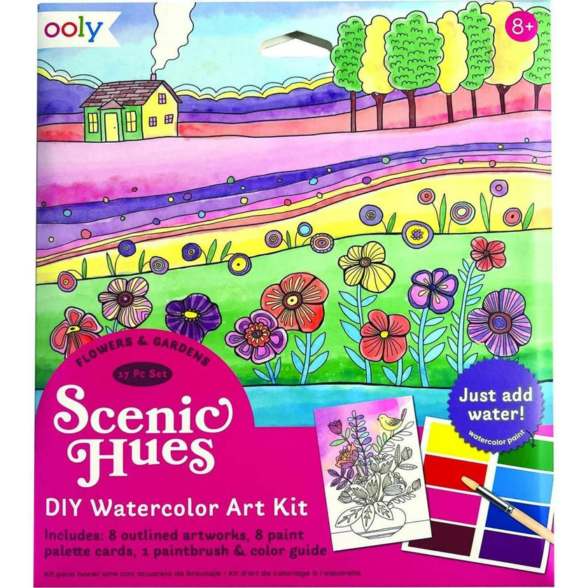 Scenic Hues DIY Watercolor Art Kit - Flowers and Gardens