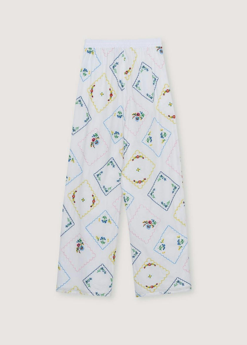Jacinthe Woman Pant Multicolor Embroidery