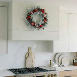 26" Flocked Pinecone, Berry & Ornament Wreath Pre-Lit
