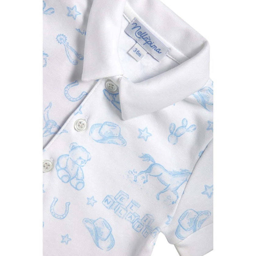 Blue Lone Star Toile&nbsp;Romper