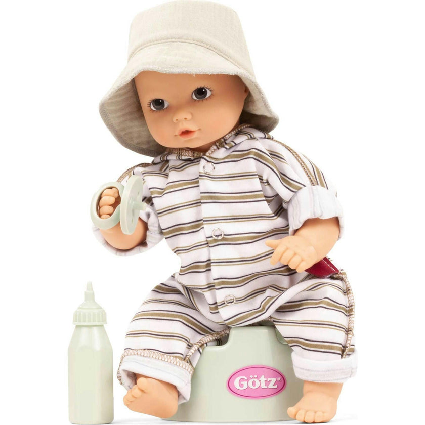 Aquini Girl Urban Stripes 13" Baby Doll Waterproof with Potty and Accessories