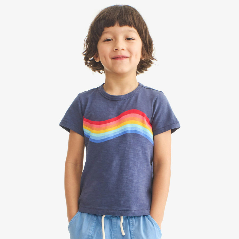 Kids rainbow wave tee