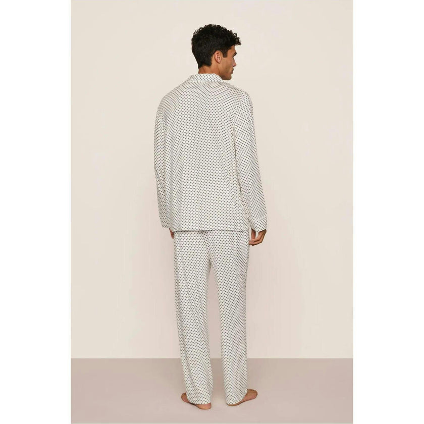 William Printed TENCEL™ Long PJ Set, White