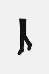 Baby Knit Textured Tights Black