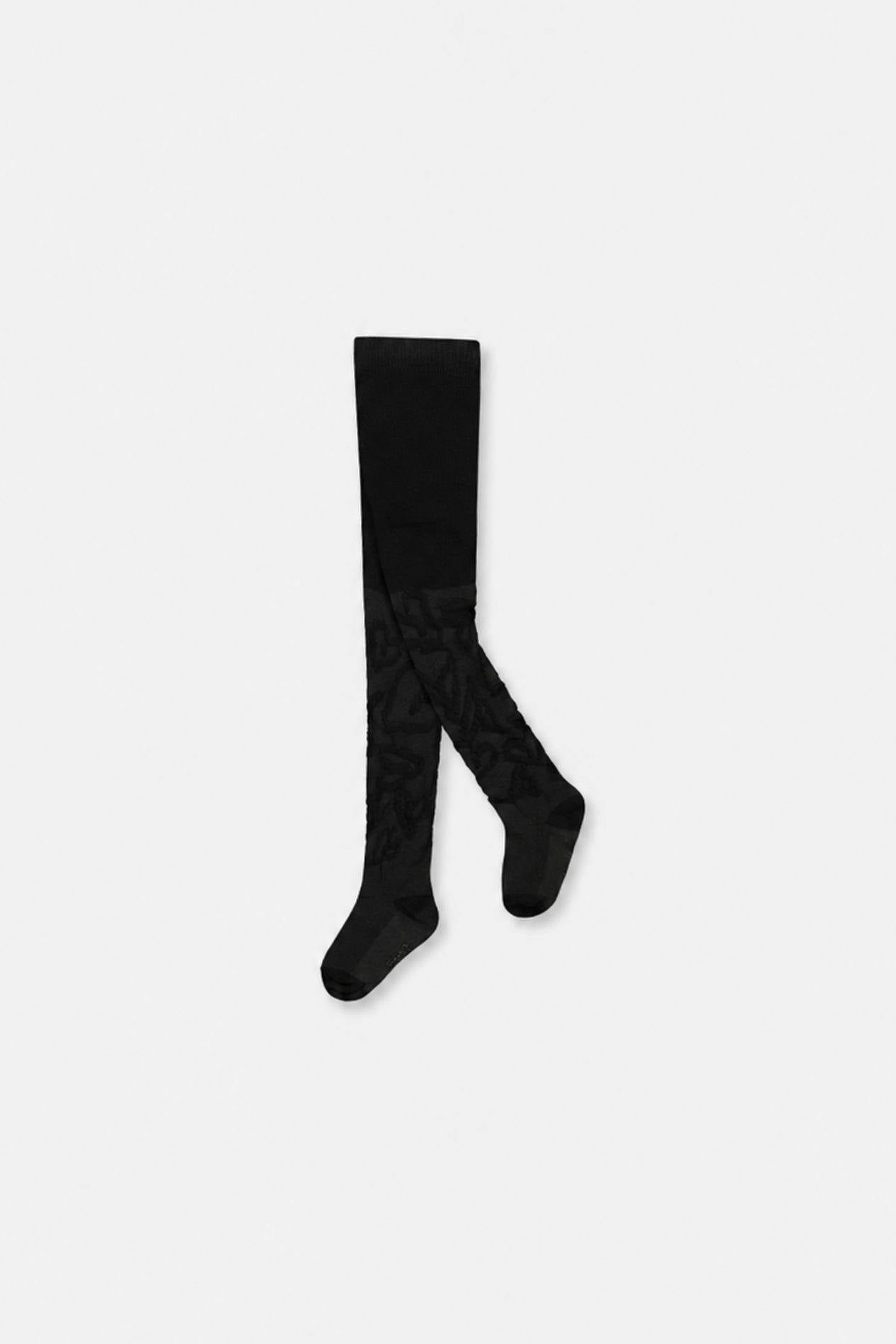 Baby Knit Textured Tights Black