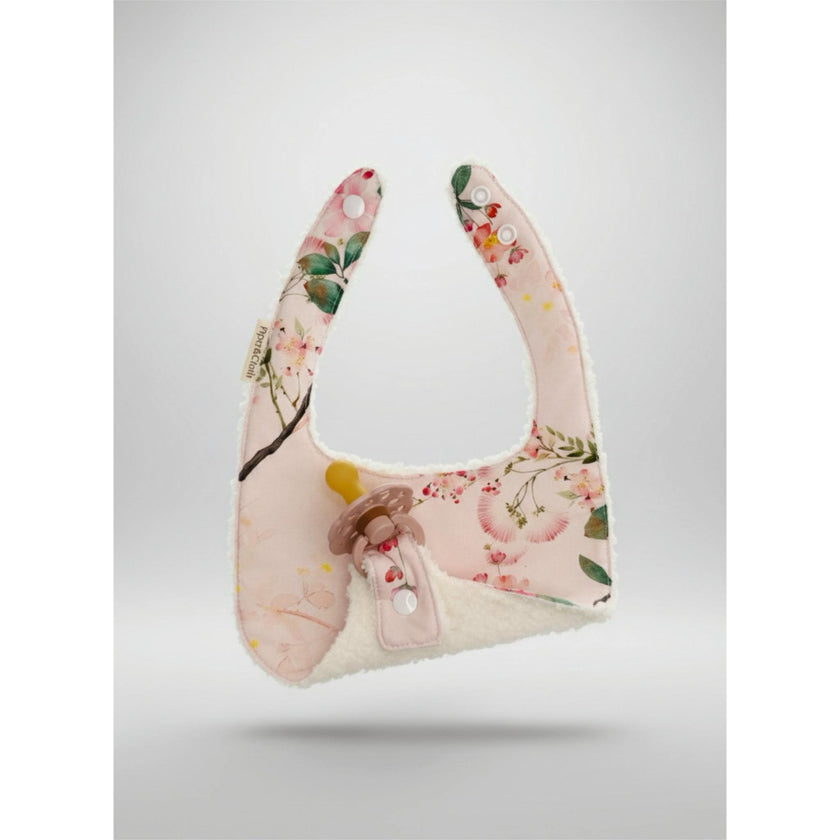 Soothe & Snap Pacifier Bib – Blush Botanical