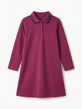 Girls Striped Collar Polo Dress