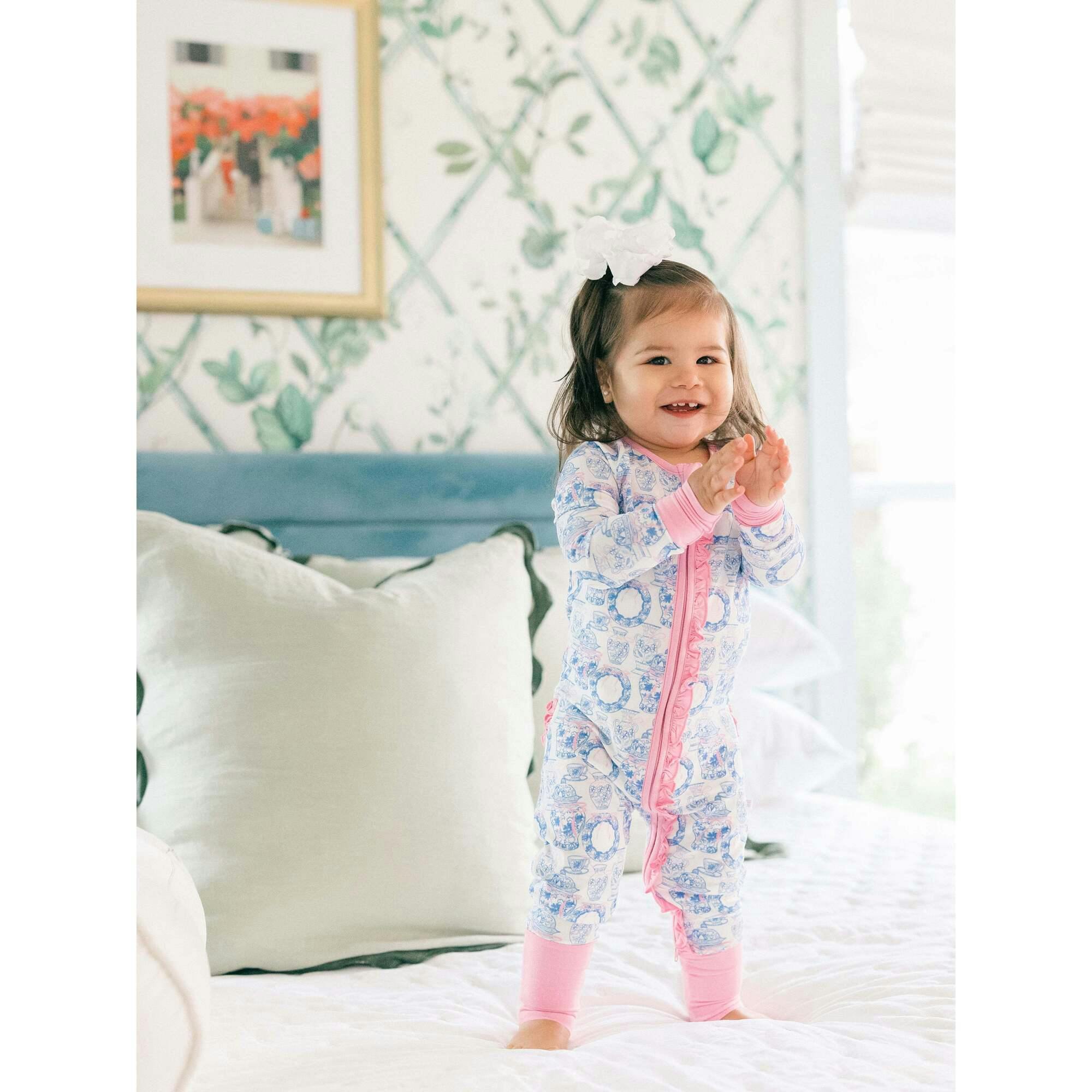 Porcelain Bamboo Ruffle Romper