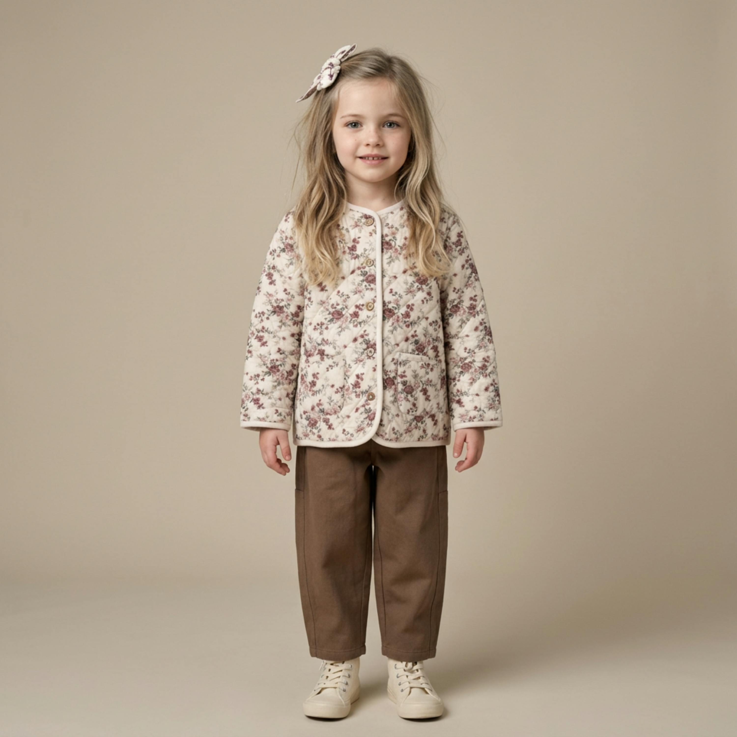 Organic Quilted Buttoned Jacket - Wildrose