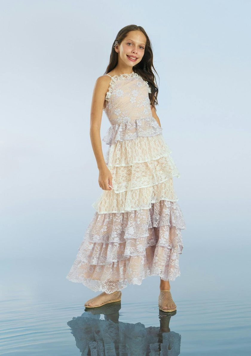 Tanya Lace Frill Maxi Dress