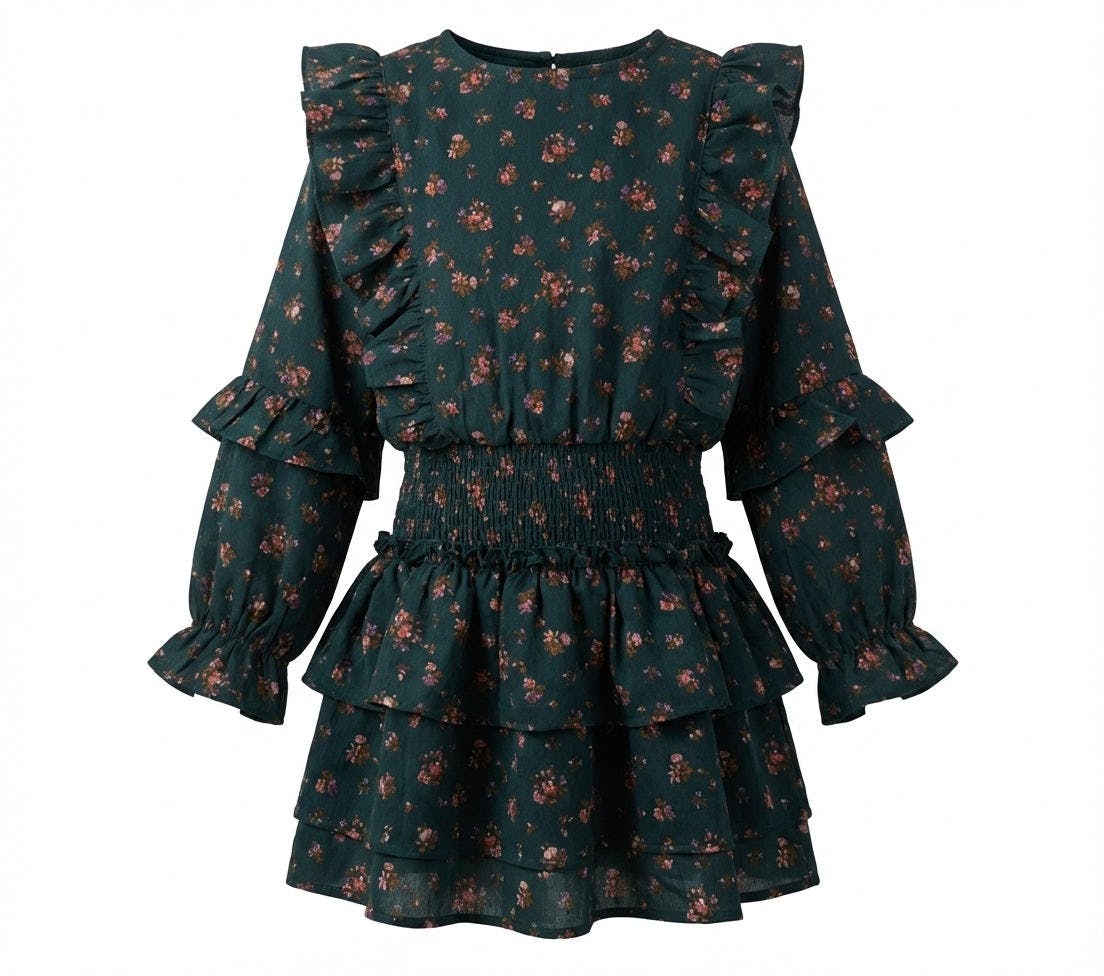 Charlie Dress Evergreen Vintage Floral