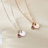 Personalized Valentine'S Disc Necklace, 14k Gold Plated