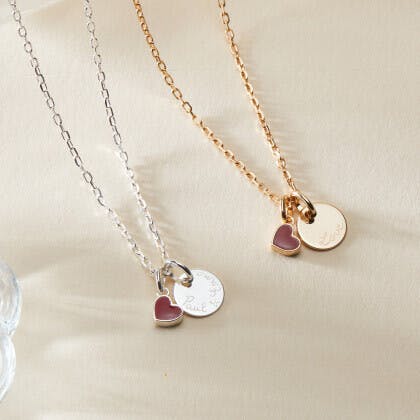 Personalized Valentine's Disc Necklace