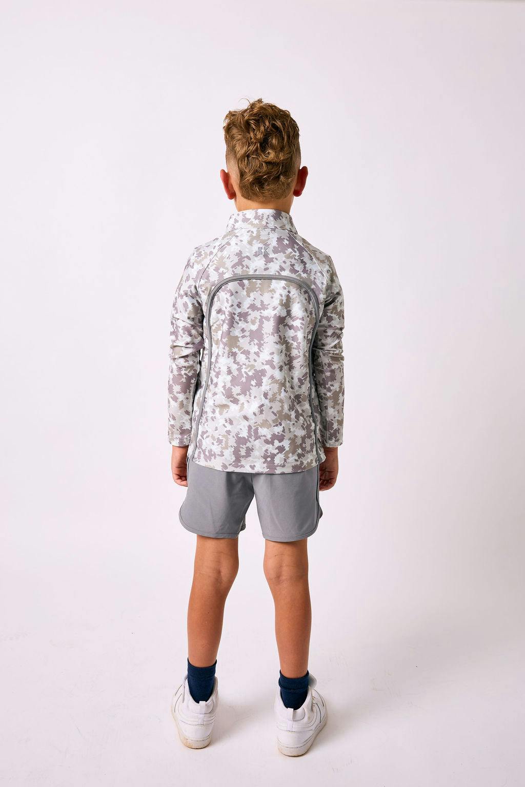 camo retro half-zip