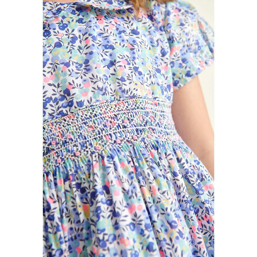 Made With Liberty Fabric Smocked Girls Dress Nereida