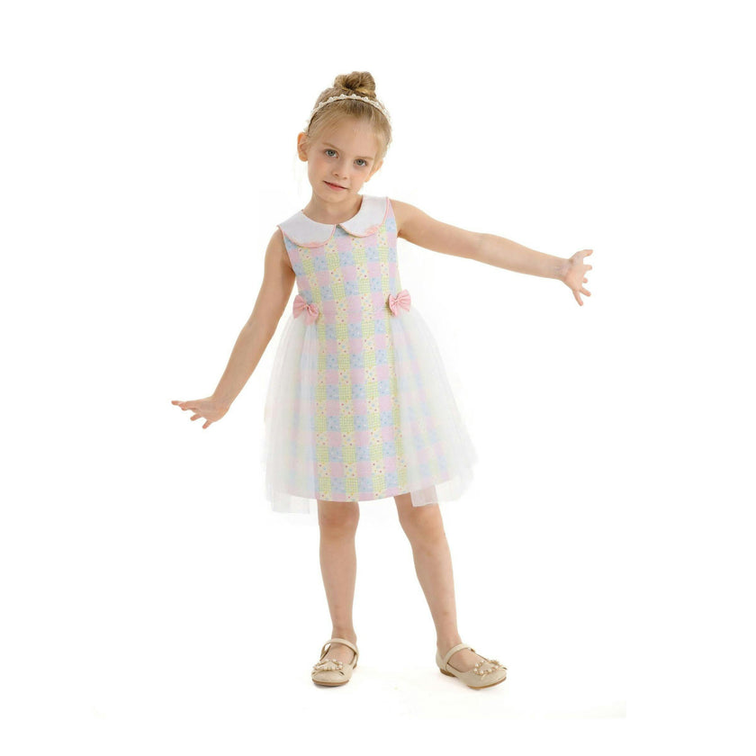 Yellow Spring Gingham Tulle Dress