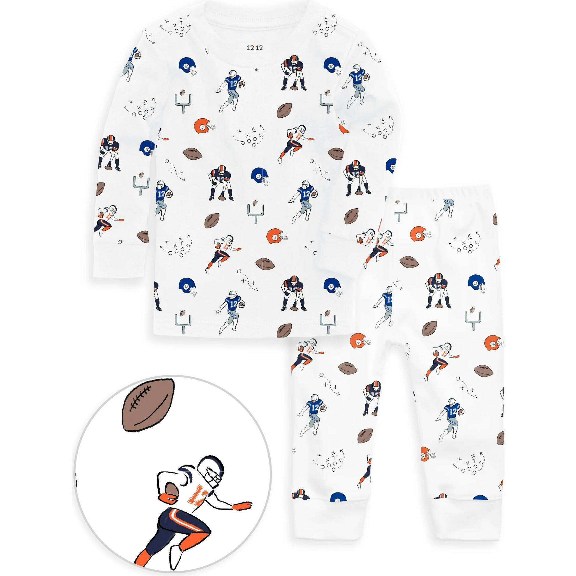 The Organic Long Sleeve Pajama Set [Football]