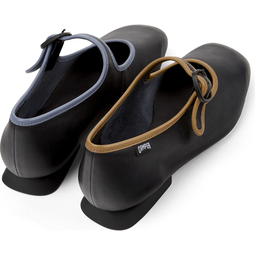 Women's Casi Myra Twins Contrast Piped Square Toes Ballerina Shoes