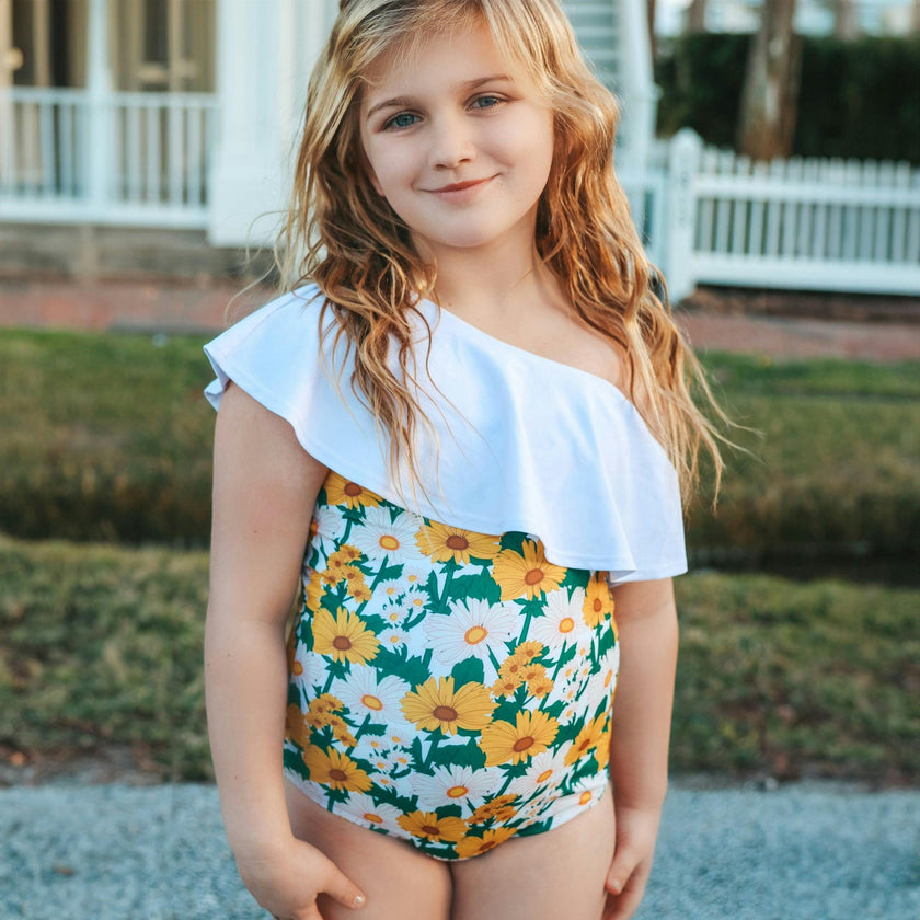 Hamptons Floral One Shoulder Ruffle