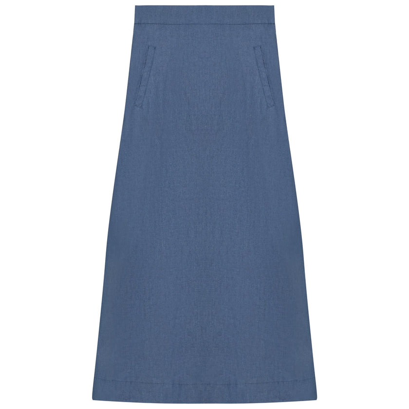 Long Denim Skirt With Pockets