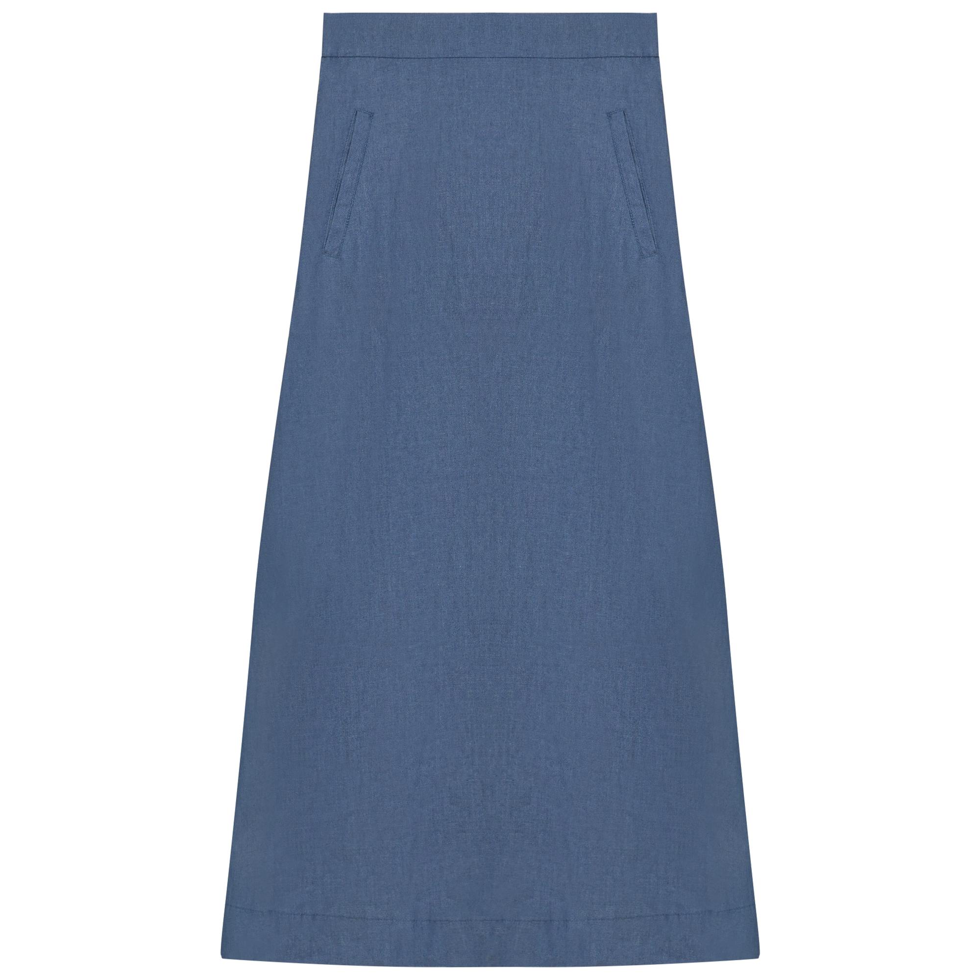 Long Denim Skirt With Pockets