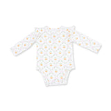 Pretty Pumpkin Trellis - Ruffle Sleeve Bodysuit with Snap Shoulder
