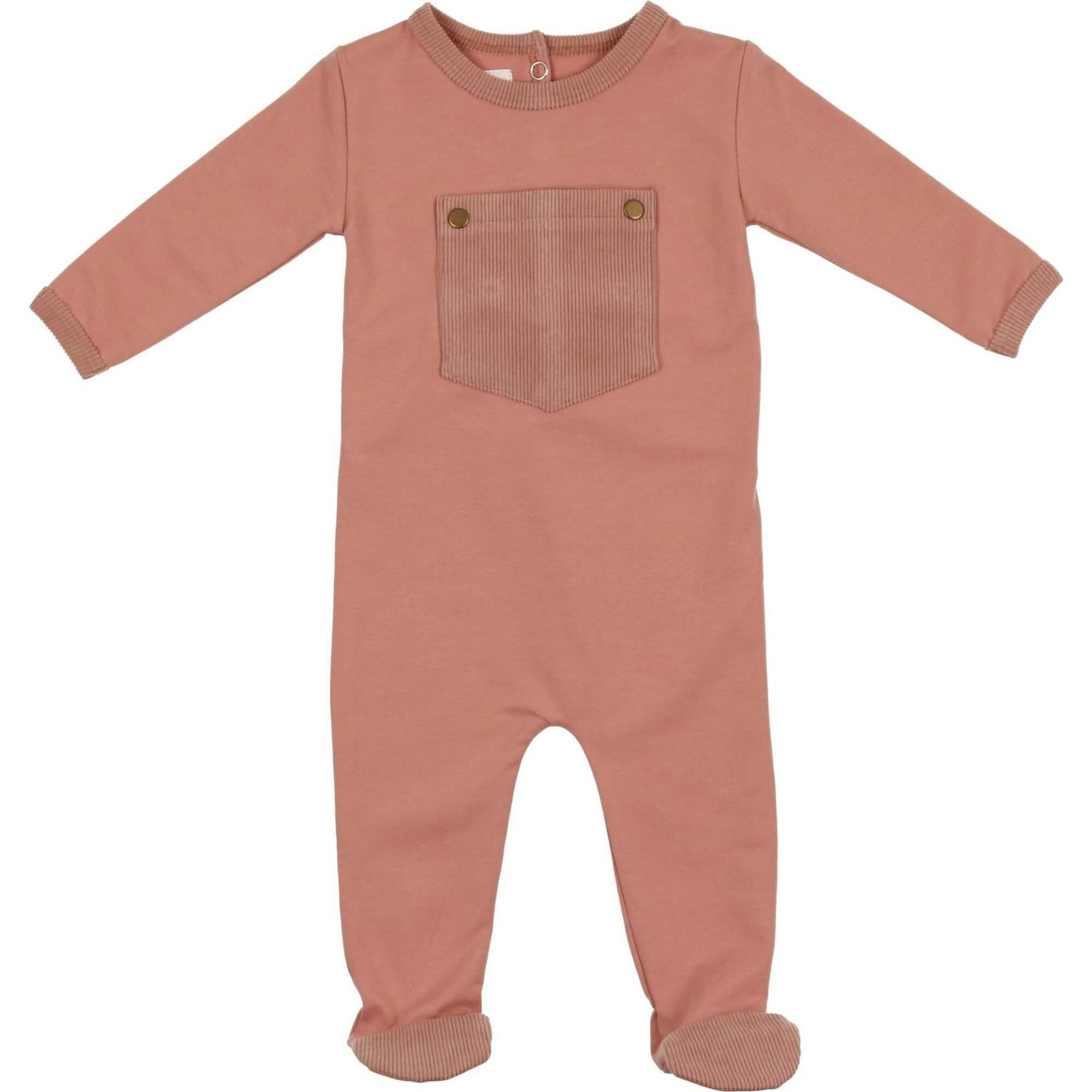 Corduroy Pocket Long Sleeve Footie