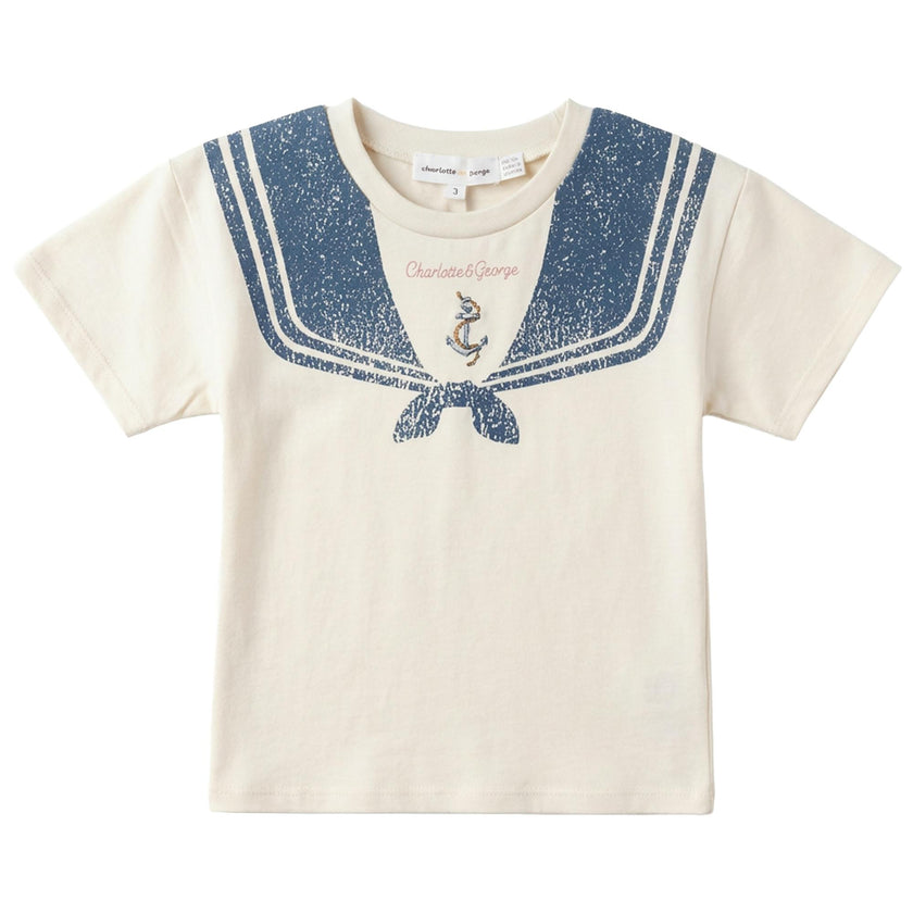 Sailor Collar Printed Tshirt