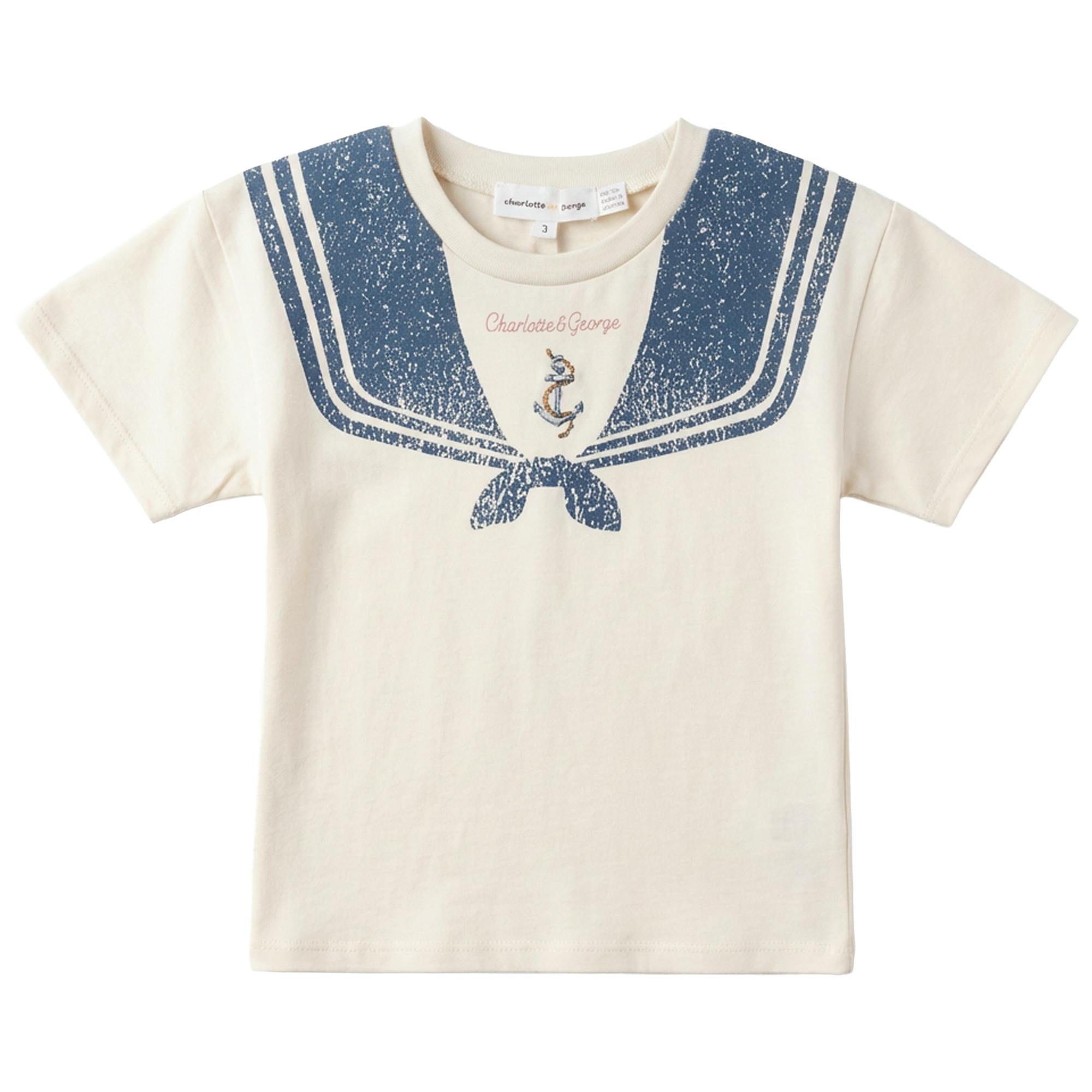 Sailor Collar Printed Tshirt