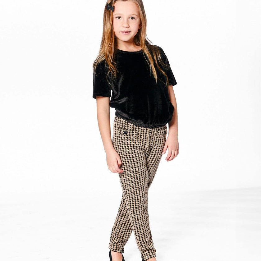 Short Sleeve Stretch Velour Top