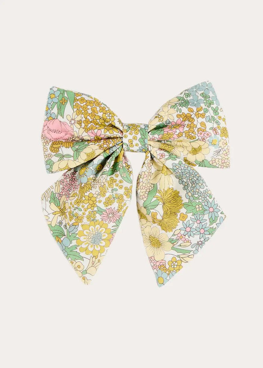 Charlotte Floral Large Bow Hair Clip
