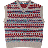 Yearbook Intarsia V-Neck Boxy Fit Vest, Purple