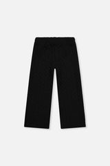 Wide Leg Jacquard Pants Black