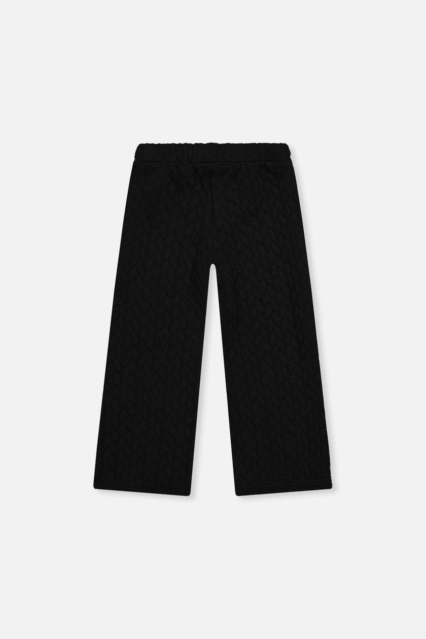 Wide Leg Jacquard Pants Black