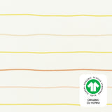 Mini Crib Sheet in GOTS Certified Organic Brushed Cotton in Ivory with Warm Multi-Color Stripes