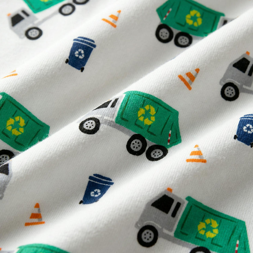 The Organic Long Sleeve Pajama Set [Recycling Trucks]