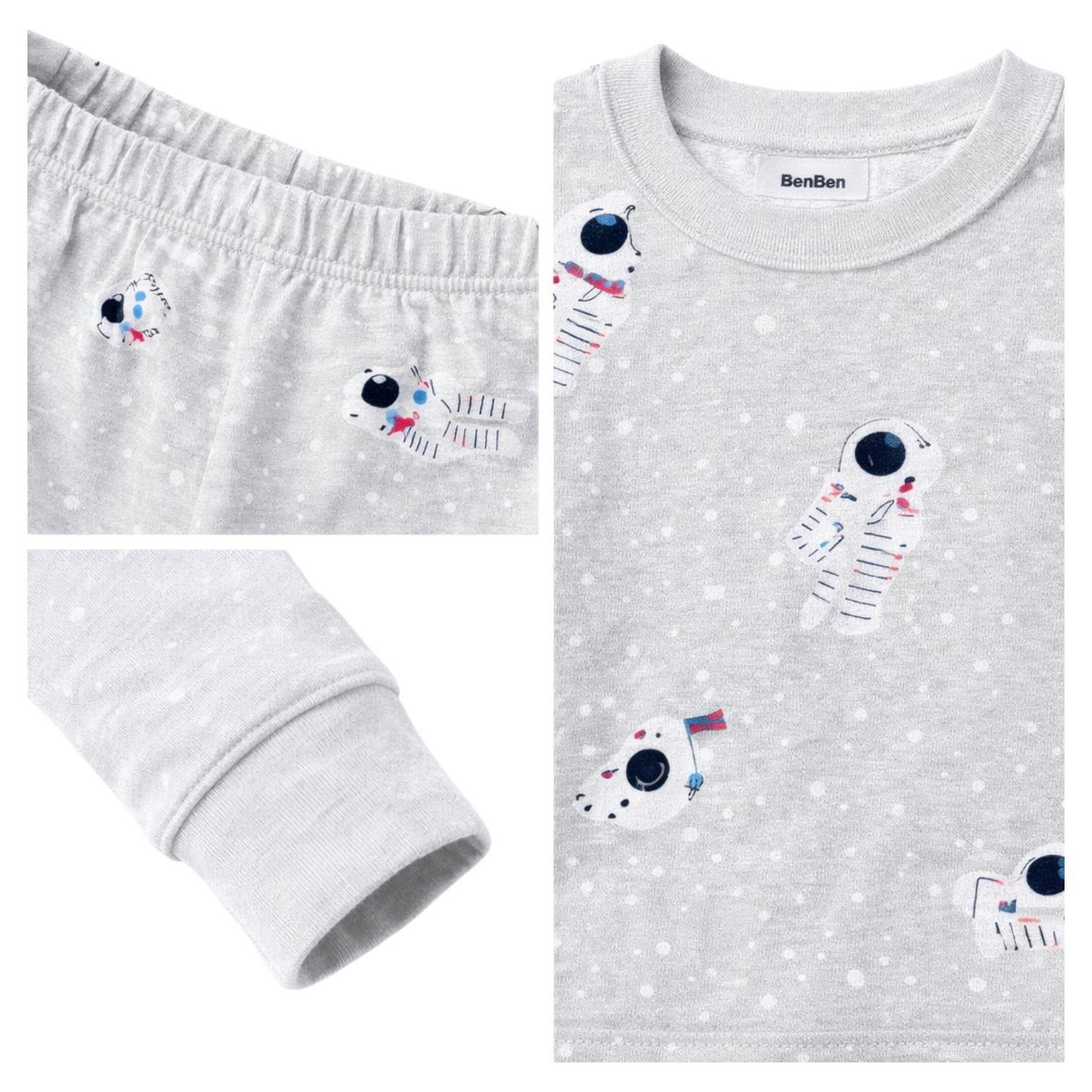 Kids and Toddlers Boys Astronauts Long Sleeve Snug Fitted Soft Pajamas Set