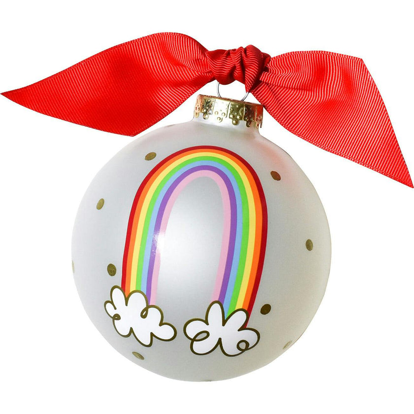 Rainbow of Hope Glass Ornament