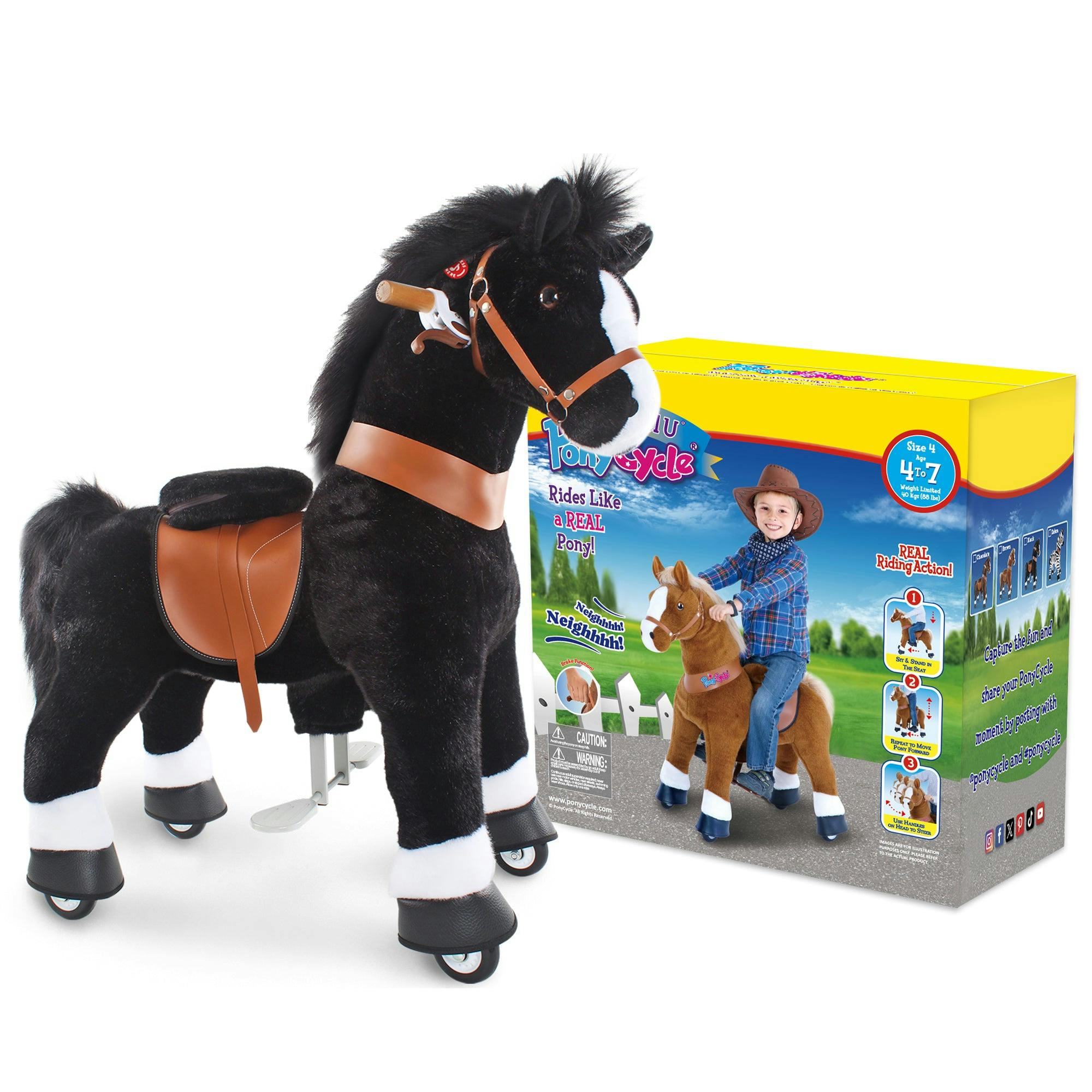 Model U® Horse Ride-On Toy Age 4–7 – Black