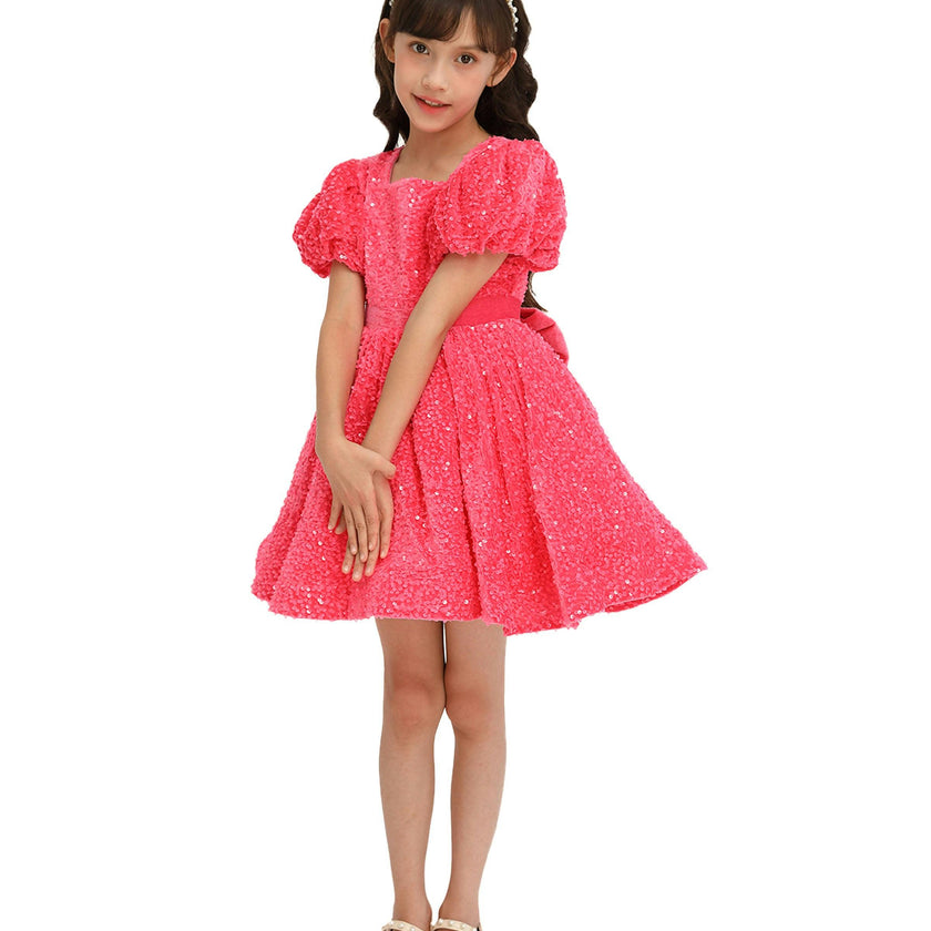 Fuchsia Sequin Ribbon Paraiso Dress