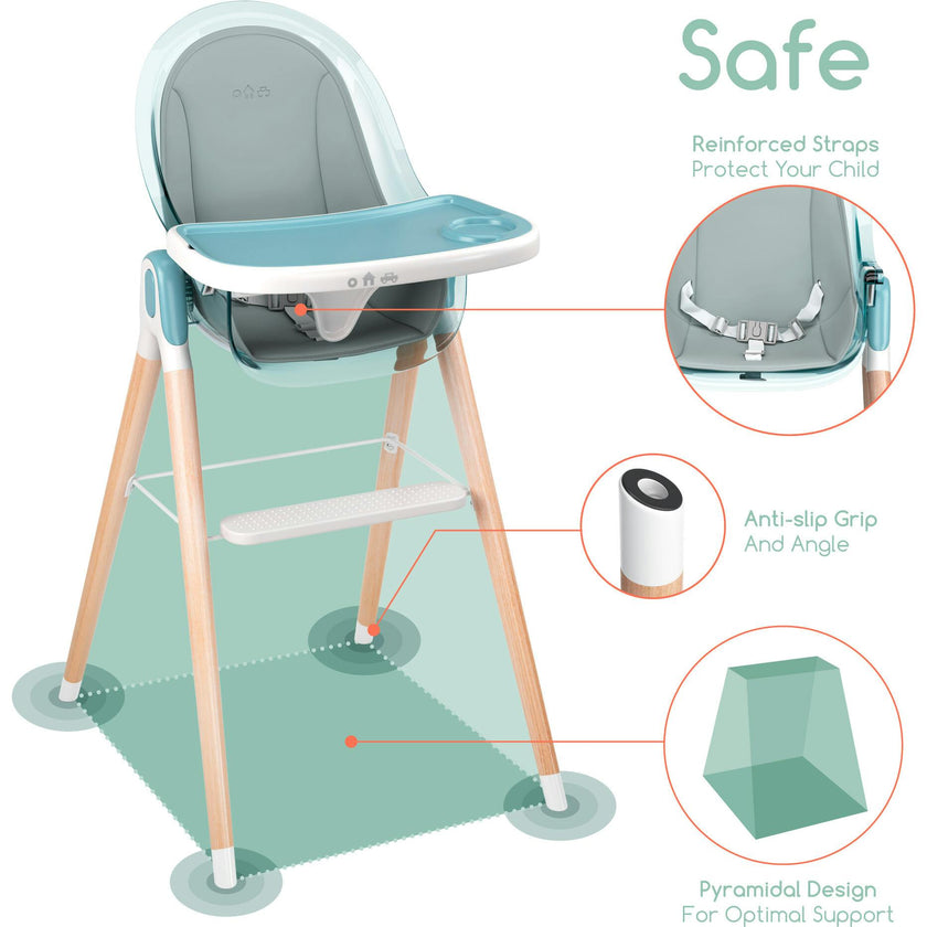 Children of Design 6 in 1 Deluxe High Chair with Cushion