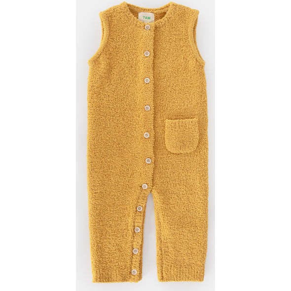 Fuzzy Sleeveless Buttoned Romper