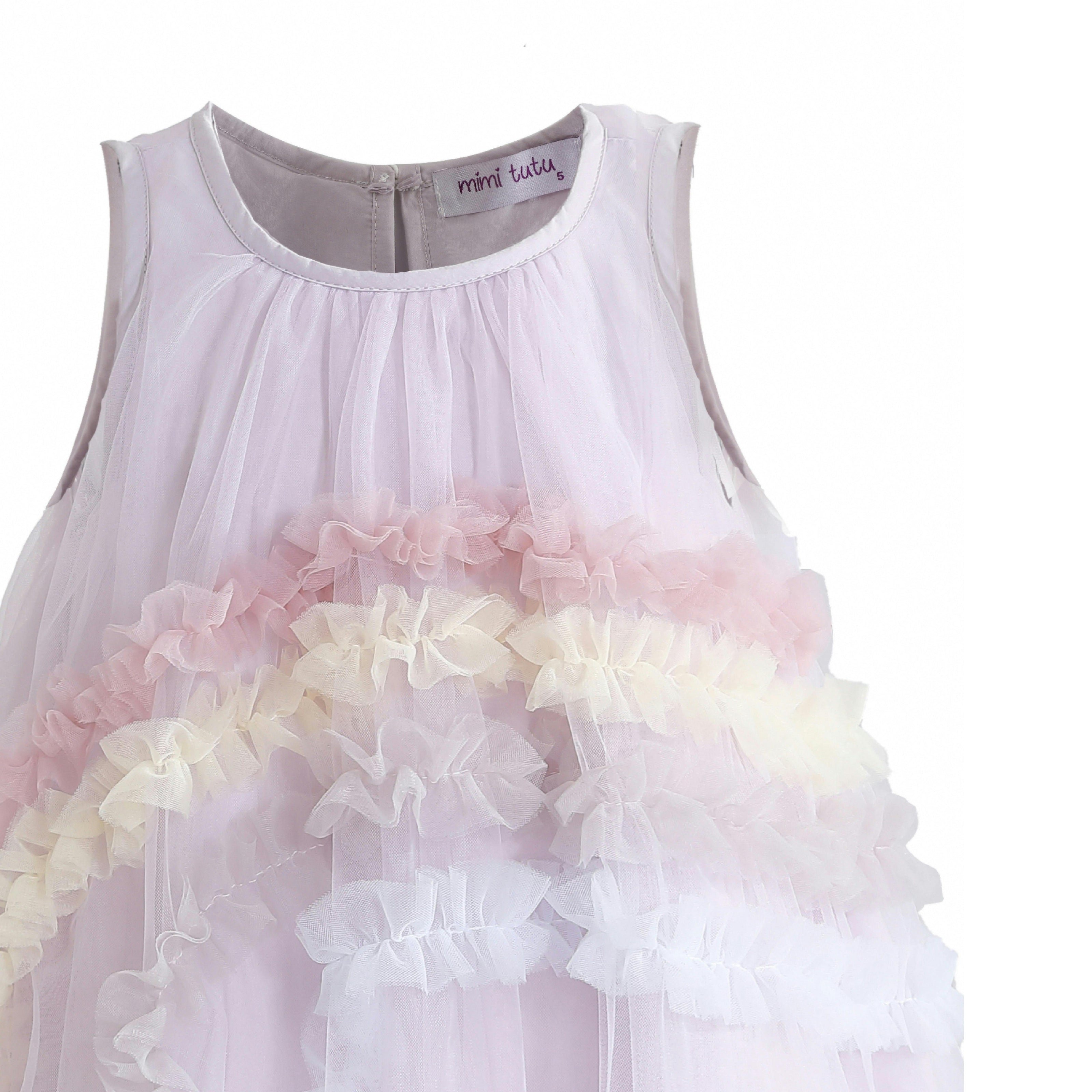 Purple Cressida Pastel Ruffle Dress